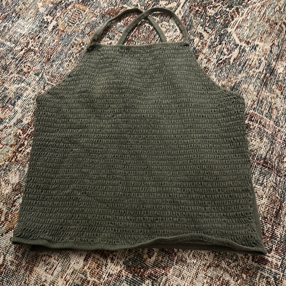 Hollister Green Halter Tank